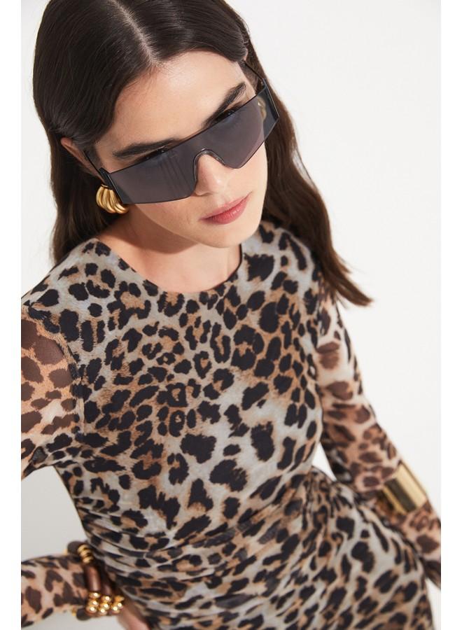 جون فستان بطبعة جلد الفهد - Image 2