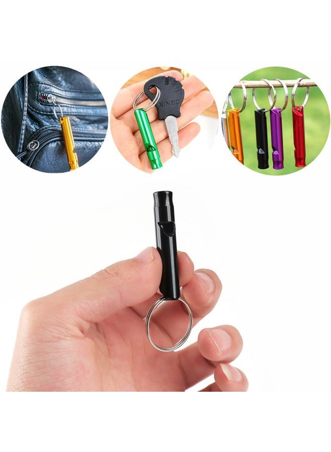 Tergy 50 Pieces Emergency Whistle with Keychain Aluminum Survival Whistle Key Chain for Camping Hiking Boating Hunting Fishing - Image 2