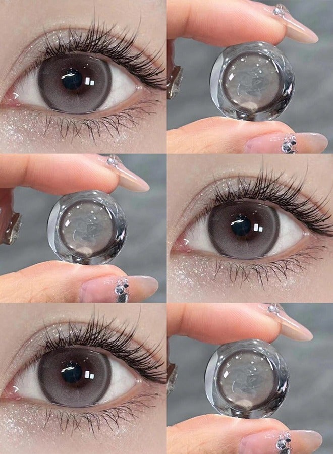 Mill creek color contact lenses 14.5MM hydrogel lenses can be used for 12 months 1 pair of 2 brown glasses
