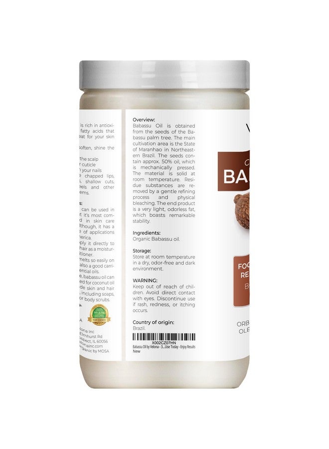 فيلونا زيت الباباسو من فيلونا، عضوي معتمد من وزارة الزراعة الأمريكية - 32 أونصة سائلة | زيت ناقل طبيعي ونقي 100% | مُكرّر، معصور على البارد | للعناية بالوجه والشعر والجسم والبشرة والطبخ | استخدمه اليوم - استمتع بالنتائج - Image 4