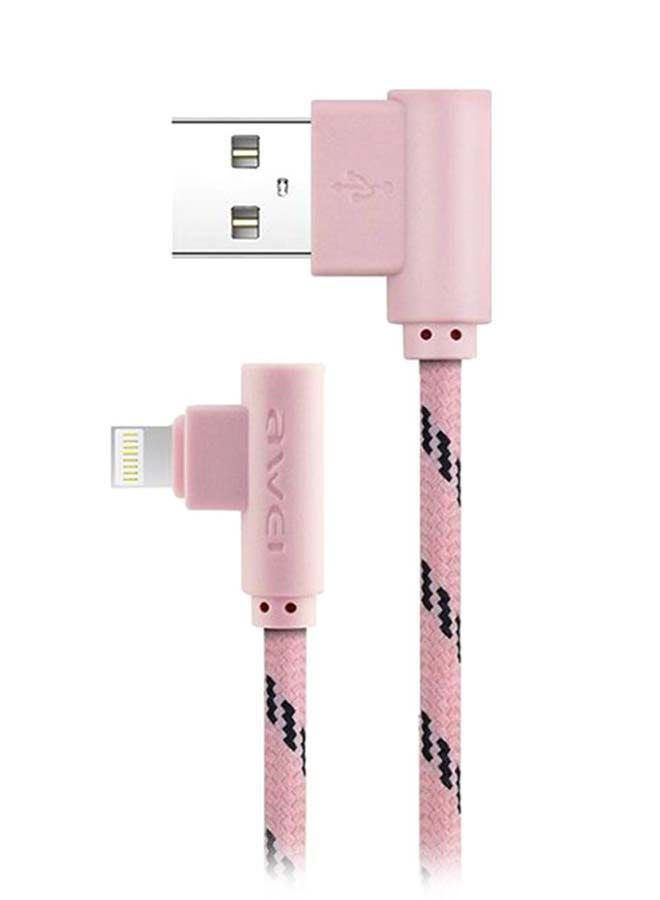 NIBEMINENT Lighting Data Sync And Charging Cable 2meter Pink/Black