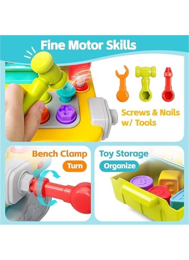 Generic - Toddler Musical Workbench Toys for One Year Old Boys, Baby Pretend Play Tool Set, Infant Shape Sorter Activities, Kids Pounding Game, 1st Birthday Gift for 12 18 24 Month Girls Age 1 2 3 - Image 1