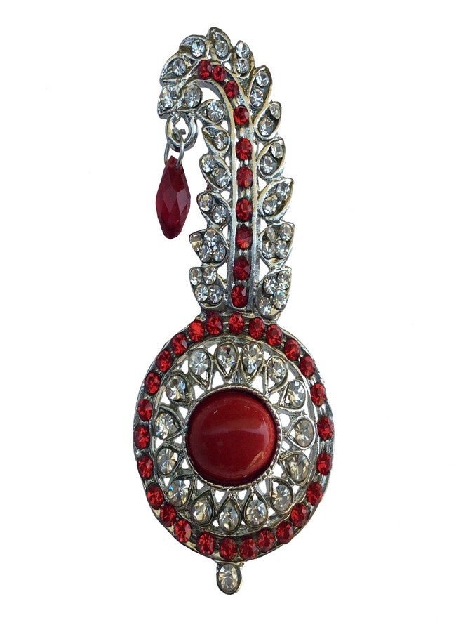 FURE Red Oval Bead Kilangi with Drop Brooch - Image 2