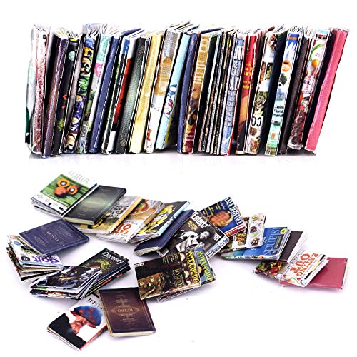 Lynkaye Dollhouse Miniatures Magazine Books Mini Books Mini House Accessories Books Model Dollhouse Accessories 112 Scale DIY Puzzle Project Doll House Furnishings Accessories - Image 1