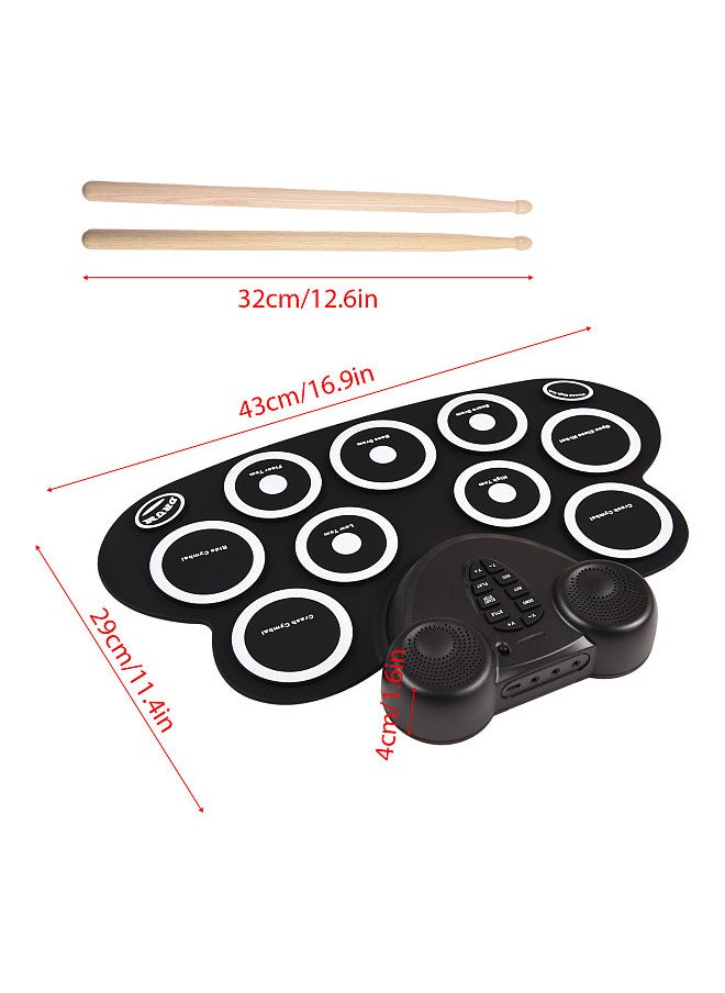 Generic Electronic Drum Set Hand Roll Drum Set with Drumsticks Foot Pedal 9 Pads Dual Speaker Rechargeable Supports Connection MIDI Gaming Holiday Birthday Gift Practice Pad Drum Kit  - Image 5