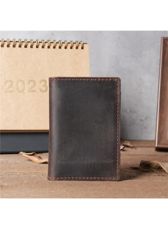 xozgdovg Genuine Leather Mens Wallet with Coin PurseDark brown Dark brown 