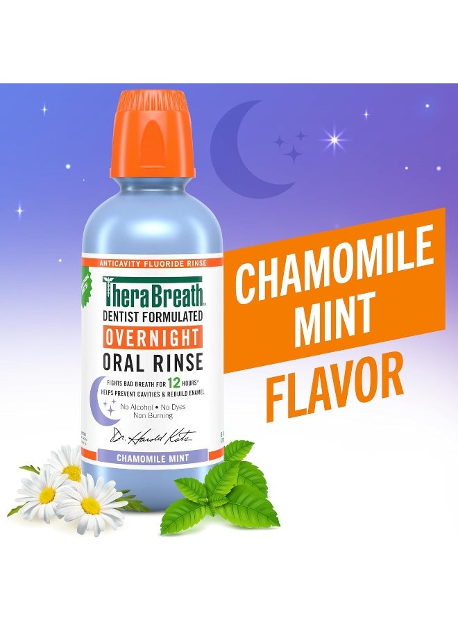 Therabreath غسول فم ثيرا بريث الليلي يقاوم رائحة الفم الكريهة لمدة 12 ساعة بنكهة البابونج والنعناع، مصمم من قبل أطباء الأسنان، خالي من الكحول، 16 أونصة سائلة، عبوة من 2 - Image 2