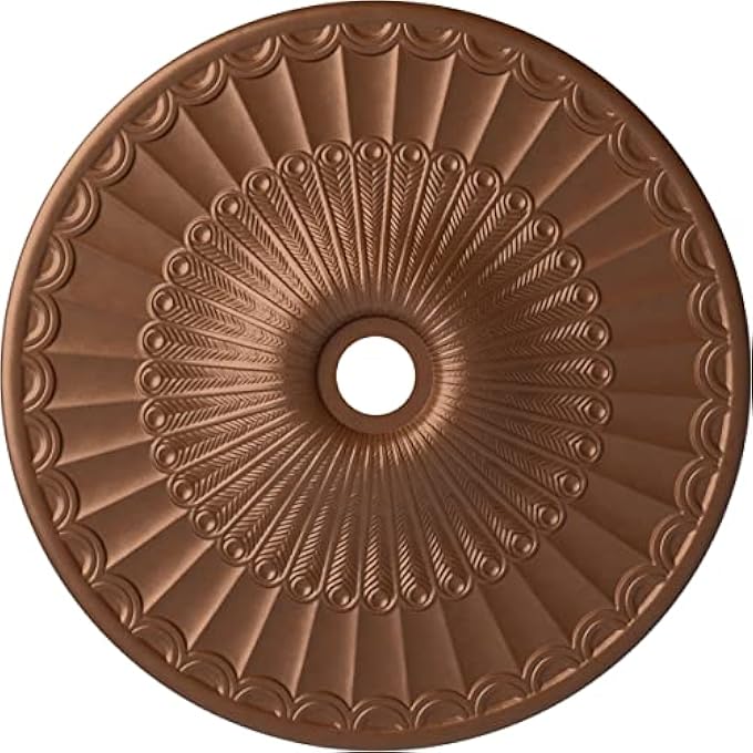 CM36GLPOS GALVESTON CEILING MEDALLION, 36 5/8"OD X 3 5/8"ID X 2 3/8"P, HAND-PAINTED POLISHED COPPER - Image 2