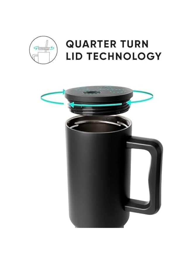 HOOKOR Durku 40 oz Tumbler with Handle and Straw Lid, 100% Leak-proof Travel Coffee Mug, Stainless Steel Insulated Cup for Hot Cold Beverages, Keeps Cold for 34Hrs or Hot for 10Hrs, Dishwasher Safe (Purple - Image 3