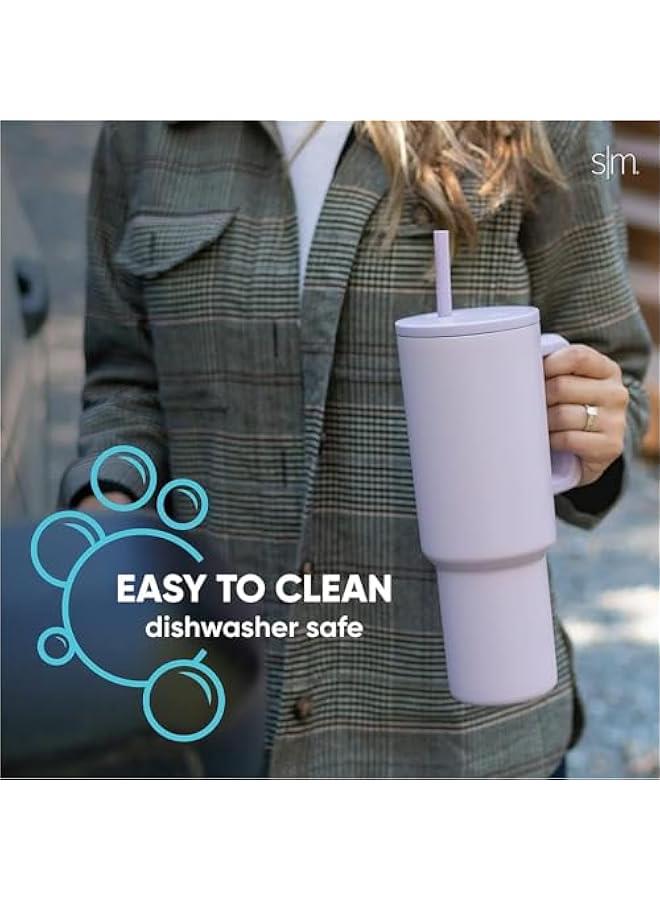 HOOKOR Durku 40 oz Tumbler with Handle and Straw Lid, 100% Leak-proof Travel Coffee Mug, Stainless Steel Insulated Cup for Hot Cold Beverages, Keeps Cold for 34Hrs or Hot for 10Hrs, Dishwasher Safe (Purple - Image 4