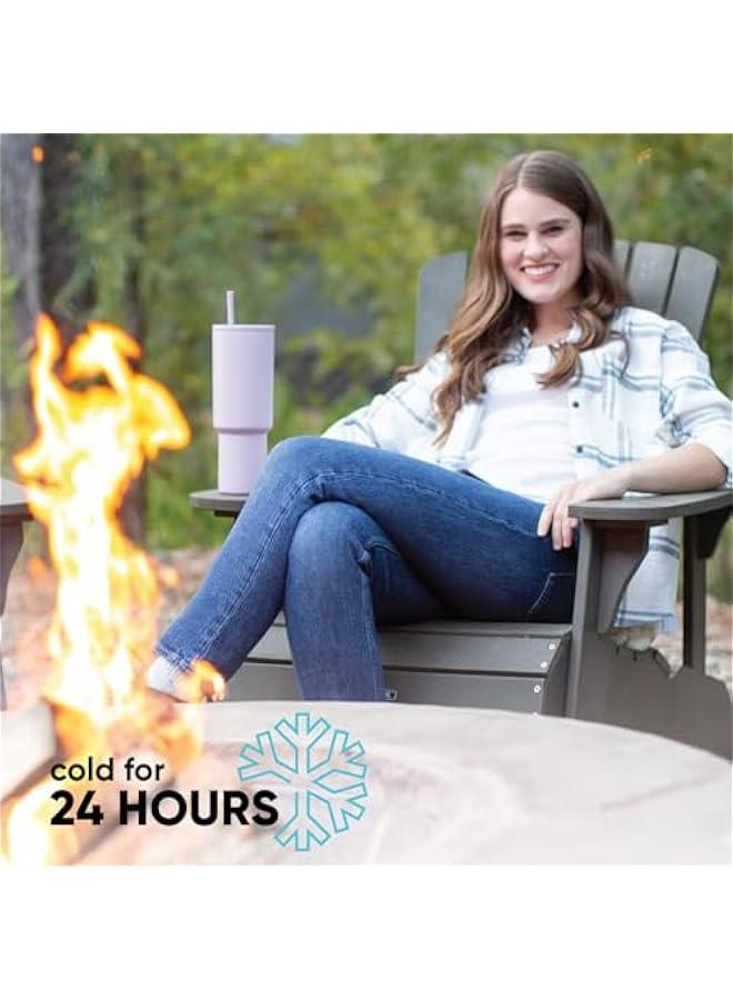 HOOKOR Durku 40 oz Tumbler with Handle and Straw Lid, 100% Leak-proof Travel Coffee Mug, Stainless Steel Insulated Cup for Hot Cold Beverages, Keeps Cold for 34Hrs or Hot for 10Hrs, Dishwasher Safe (Purple - Image 5