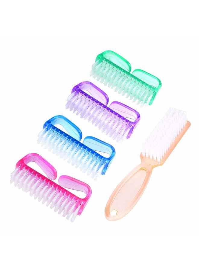 MODENGKONGJIAN - Handle Grip Nail Brush, Hand Fingernail Scrub Cleaning Brushes for Toes and Nails Cleaner, Pedicure Scrubbing tool kit for Men and Women 5 Pack (Multicolor) - Image 1