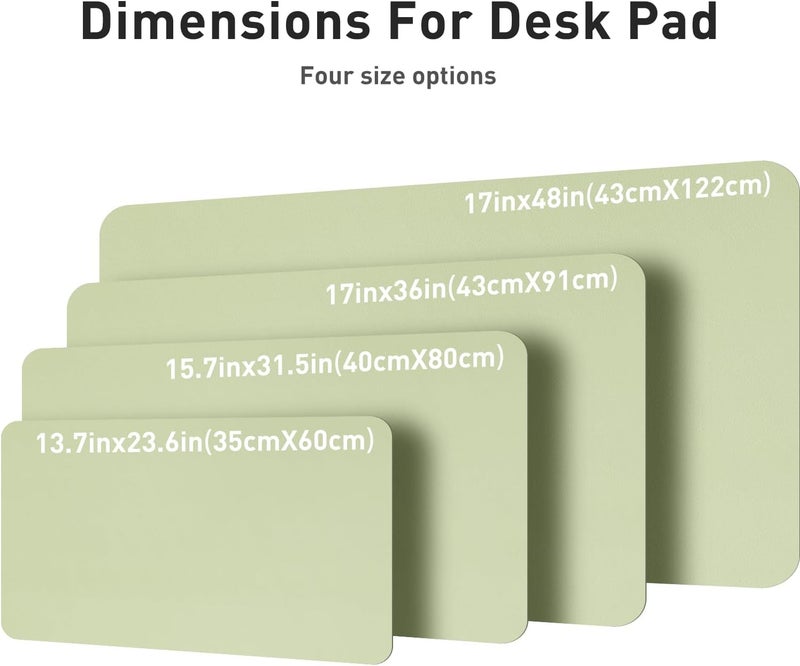 Aothia PU Leather Desk Mat, Large Non-Slip Pad, Waterproof Laptop Table Writing Pad for Office/Home (122x43cm, Grass Green) - Image 3