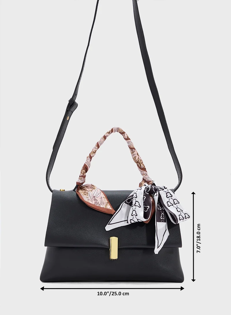 ايلا Satchel Bag With Scarf Detail