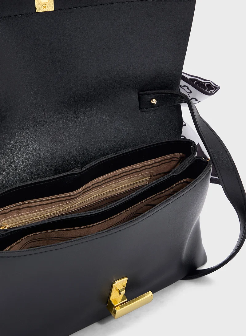 ايلا Satchel Bag With Scarf Detail