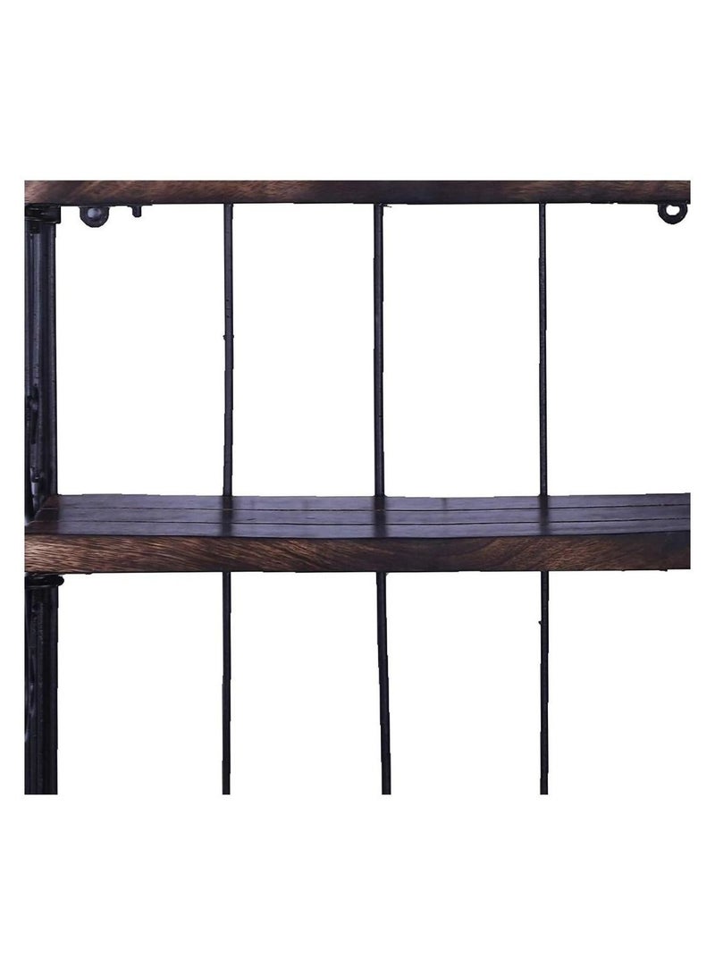 Wooden Twist Wooden & Iron 3 Shelf Book/ Kitchen Rack With Cloth/Cup Hanger - Image 4