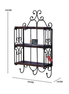 Wooden & Iron 3 Shelf Book/ Kitchen Rack With Cloth/Cup Hanger - pzsku/Z24996A65388097BAF6C6Z/45/_/1691845215/4bb9a866-c4cc-4f33-ae69-8862628d0f56