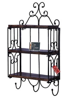 Wooden & Iron 3 Shelf Book/ Kitchen Rack With Cloth/Cup Hanger - pzsku/Z24996A65388097BAF6C6Z/45/_/1691845215/d7f9a8ce-f47d-4a71-b796-6ee91dae2cc9