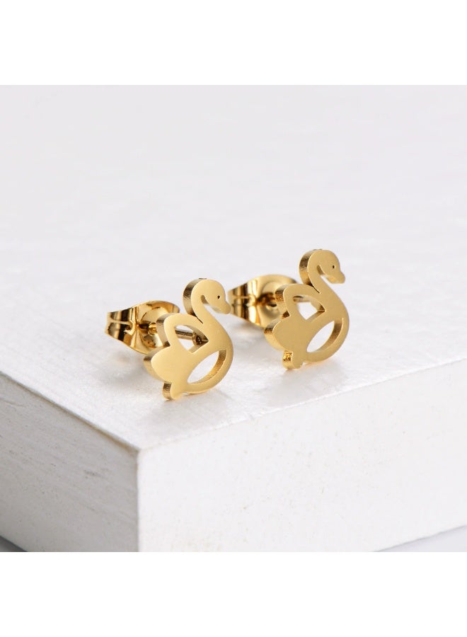 Goolsky Women’s Titanium Steel Pendant Necklace & Earrings Set – Elegant Minimalist Jewelry, Dainty INS Style Gift - Image 5