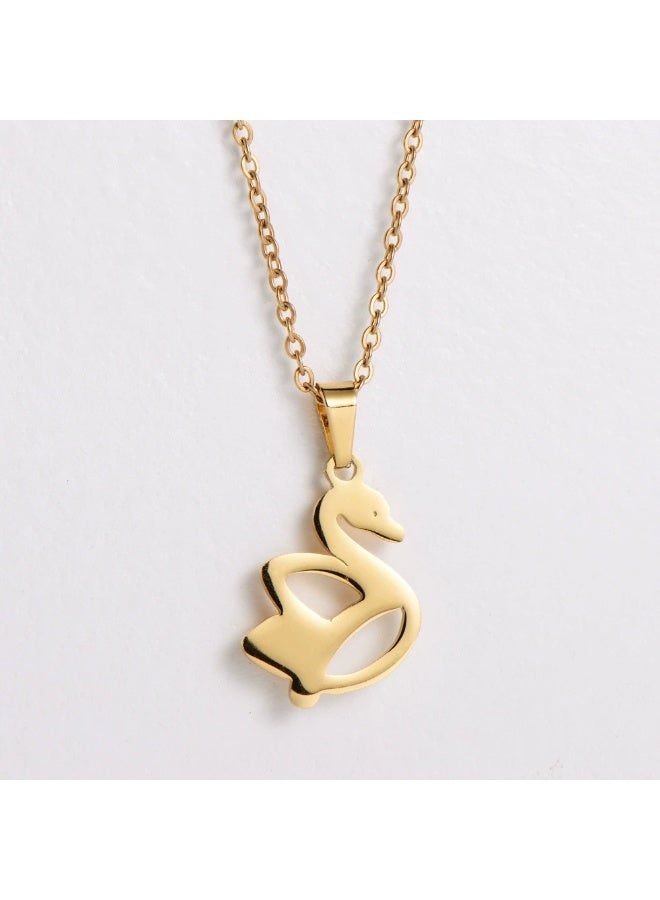 Goolsky Women’s Titanium Steel Pendant Necklace & Earrings Set – Elegant Minimalist Jewelry, Dainty INS Style Gift - Image 4