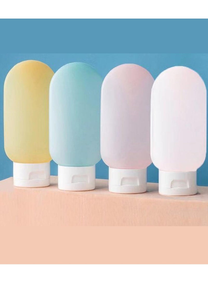 Travel-sized 4 cosmetic containers Bottles Leak Proof Refillable Squeezable Travel Bottles for Toiletries Cosmetics, Professional Portable Travel Size Liquid Container Accessories For Shampoo Lotion Cream And Conditioner  - Image 1