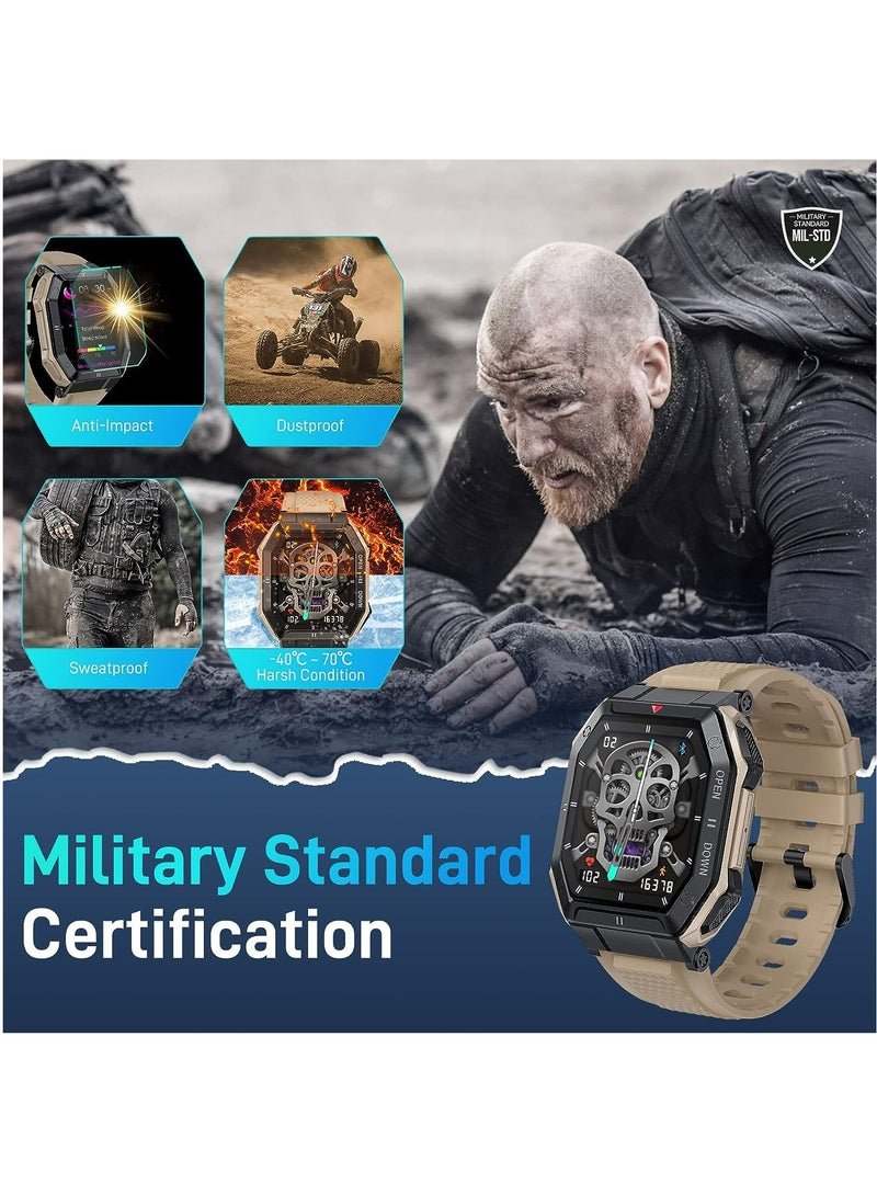 Men's Smart Watch,1.85" HD Outdoor Fitness Tracker Sports Watch With Heart Rate Sleep Monitor For iPhone Android