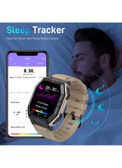 RollsTimi  Men's Military Smart Watch,1.85" HD Outdoor Fitness Tracker Sports Watch With Heart Rate Blood Pressure Sleep Monitor For iPhone Android  - Image 3