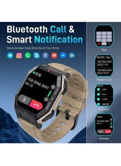 RollsTimi  Men's Military Smart Watch,1.85" HD Outdoor Fitness Tracker Sports Watch With Heart Rate Blood Pressure Sleep Monitor For iPhone Android  - Image 2