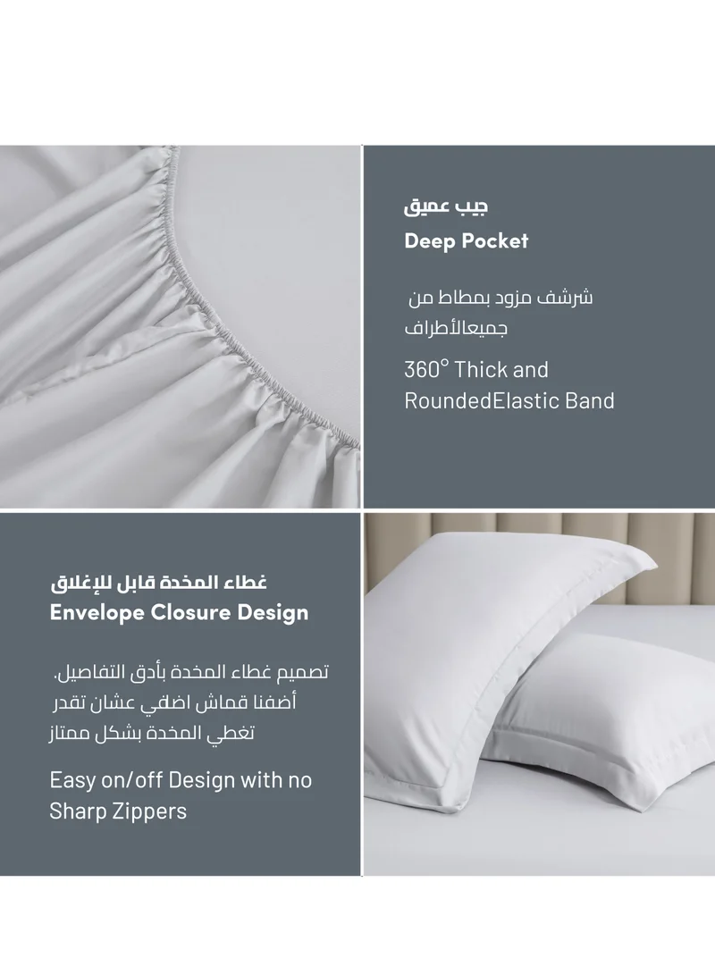 Donetella Bedding Fitted Sheet - Fits 120x200 Cm Bed For Twin Bed 2 Pcs (1 Fitted Sheet and 1 Pillowcase) - 30 Cm Deep Pocket - Solid Bed Sheet
