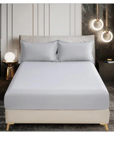 Donetella Bedding Fitted Sheet - Fits 120x200 Cm Bed For Twin Bed 2 Pcs (1 Fitted Sheet and 1 Pillowcase) - 30 Cm Deep Pocket - Solid Bed Sheet