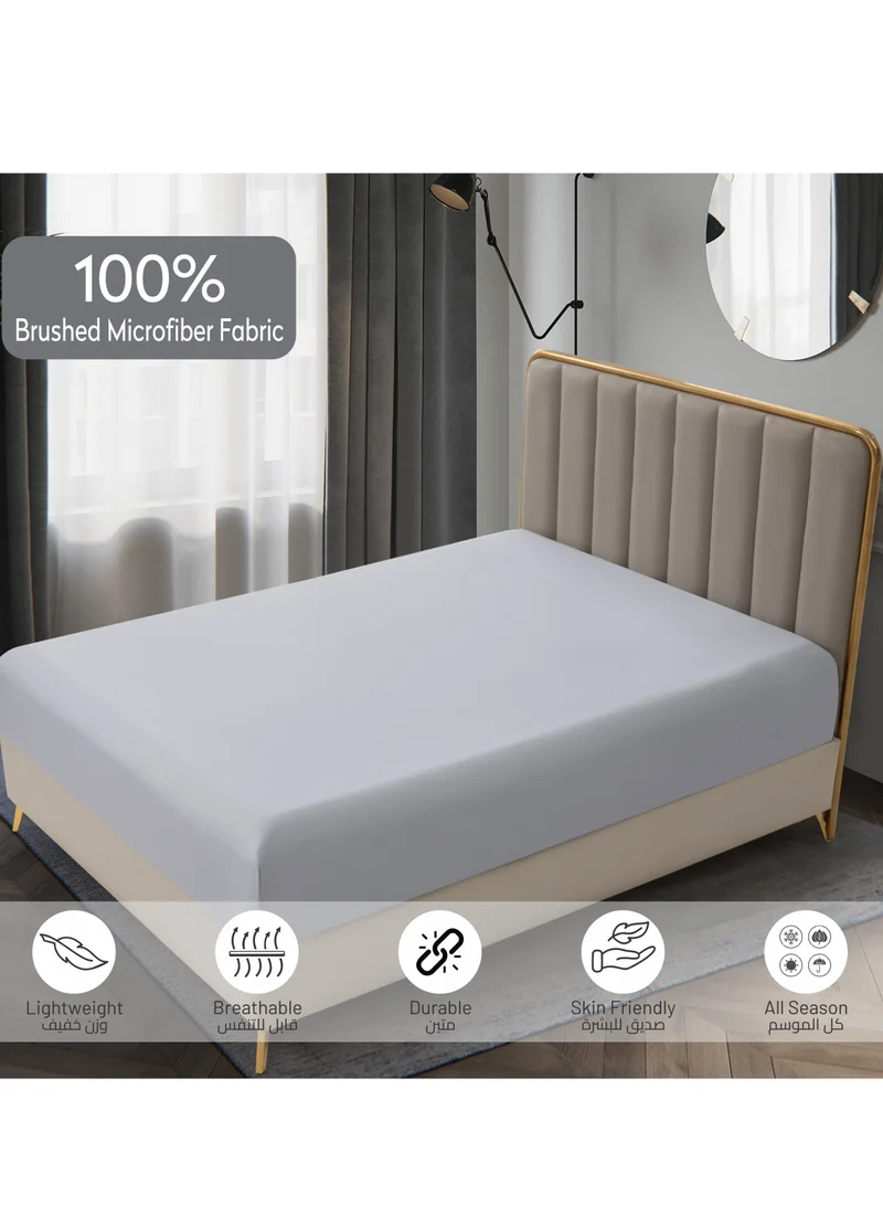 Donetella Bedding Fitted Sheet - Fits 120x200 Cm Bed For Twin Bed 2 Pcs (1 Fitted Sheet and 1 Pillowcase) - 30 Cm Deep Pocket - Solid Bed Sheet