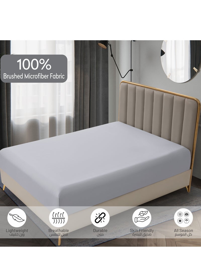 Donetella Bedding Fitted Sheet - Fits 120x200 Cm Bed For Twin Bed 2 Pcs (1 Fitted Sheet and 1 Pillowcase) - 30 Cm Deep Pocket - Solid Bed Sheet  - Image 5