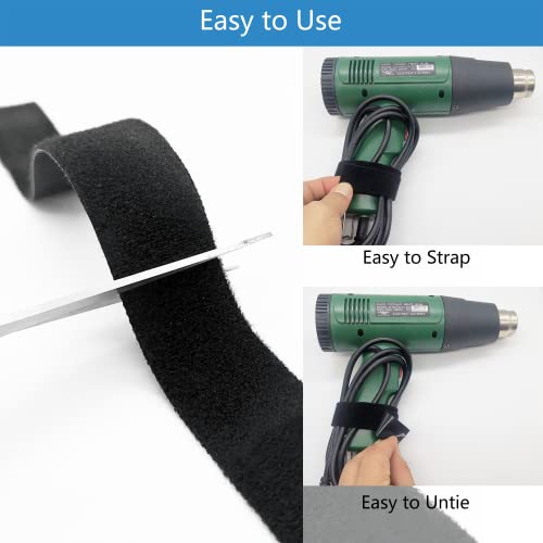 Matenf Double-Sided Hook and Loop Straps, Self-Gripping, 1/2 Inch, Cut to Length, Heavy Duty, Quick Wrap Cable Straps, Hook and Loop Roll for Bundling Fastening Storage and Organization, 0.5'' x 16' - Image 4