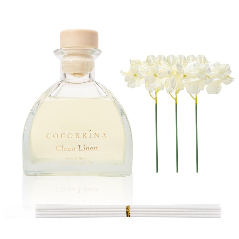 COCORRÃNA Reed Diffuser - 8.5 Oz Clean Linen Reed Diffuser with 8 Sticks for Home Bathroom Shelf Decor (Simple Luxe Collection) - Image 4