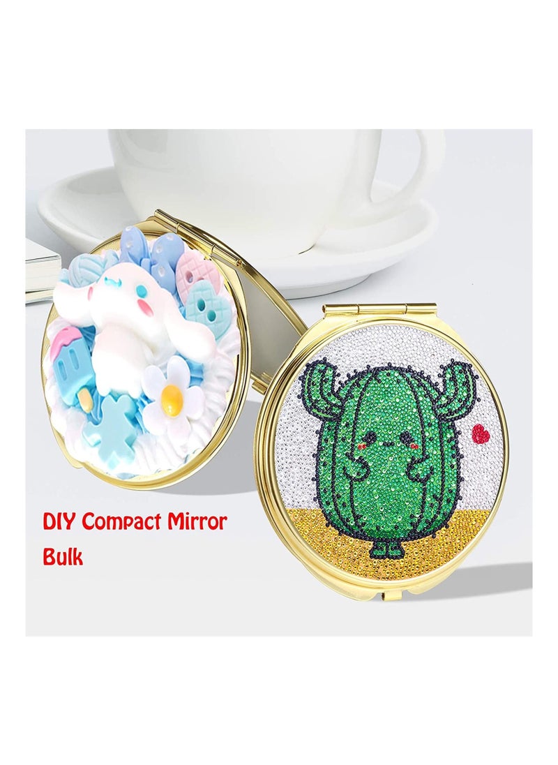 Arabest - 1X/2X Magnifying Folding Compact Round Makeup Mirror (Gold) - Image 1