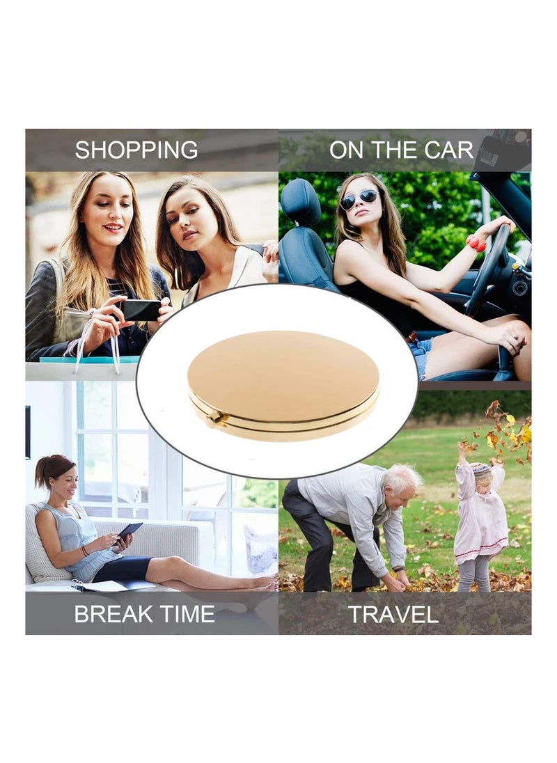 Arabest - 1X/2X Magnifying Folding Compact Round Makeup Mirror (Gold) - Image 1