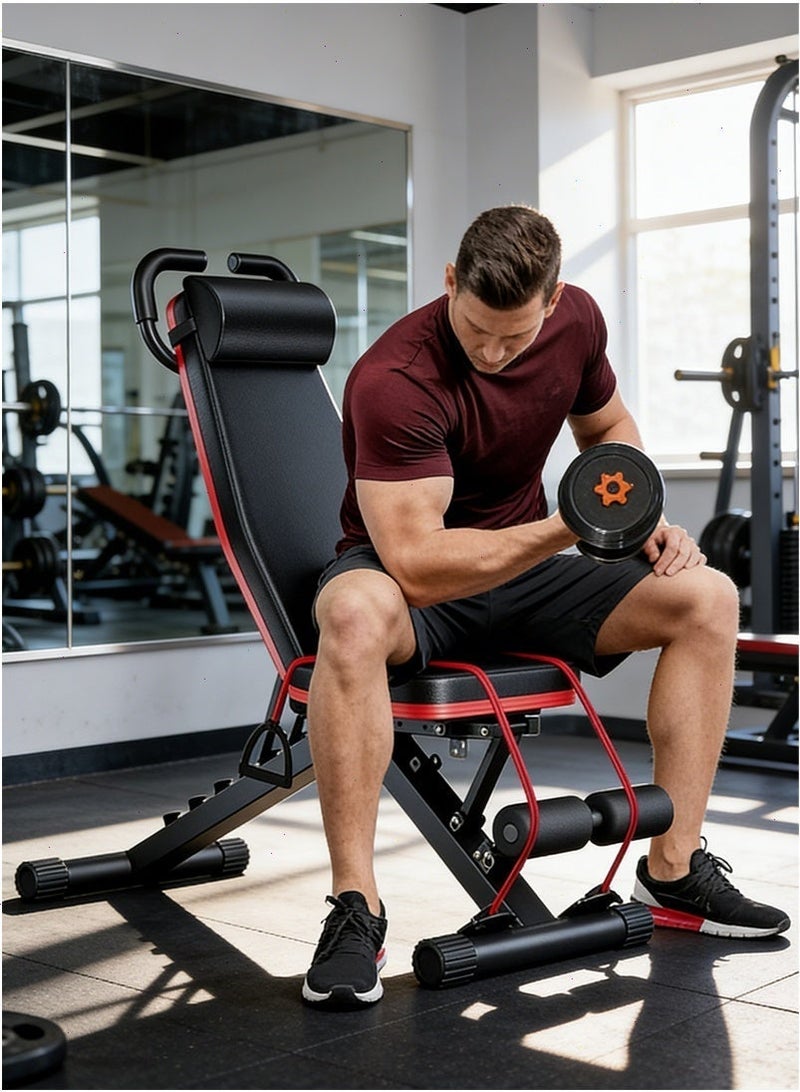 Yoawllty Weight Bench with Drawstring Adjustable Strength Training Bench, 1100lbs Load-Bearing Workout Bench for Full Body Fitness Home Gym - Image 1
