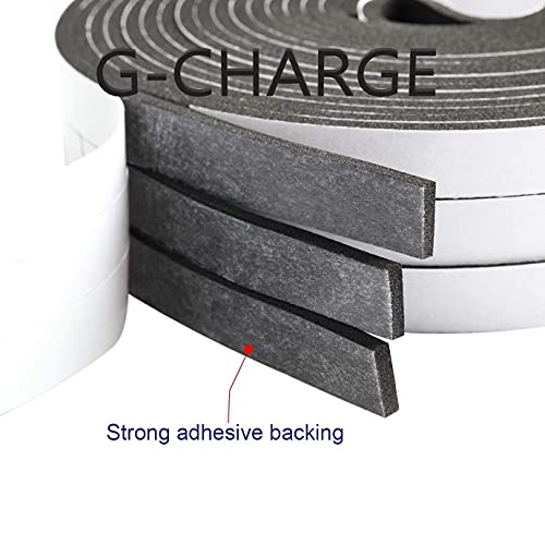 G-CHARGE Single Side High Density Self Adhesive Foam Seal Tape, Weather Stripping Doors and Window Insulation Soundproofing,Material Foam, Black Color, Pack of 1, (12mm x 3mm x 10 Meter) - Image 2