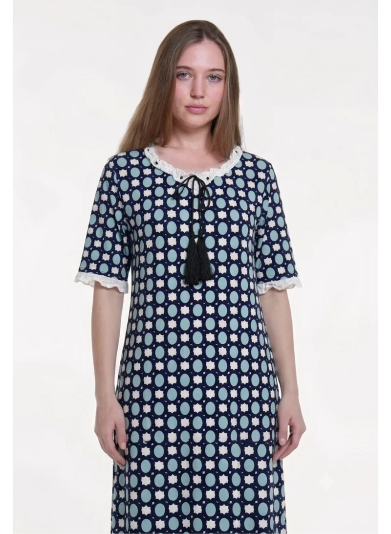 Al Bent Al Sharqieh Women's Printed Cotton Maxi Dress - Home wear Sleeping Dress