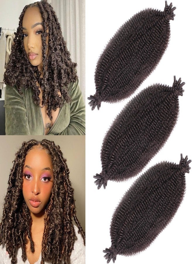 Xtrend 3 Packs Soft Pre-fluffed Springy Afro Twist Hair 16 Inch Short Spring Twist Hair For Distressed Soft Locs Natural Black Marley Twist Braiding Hair Synthetic Hair Extension For Women(16 Inch 3Pcs,4#) - Image 1