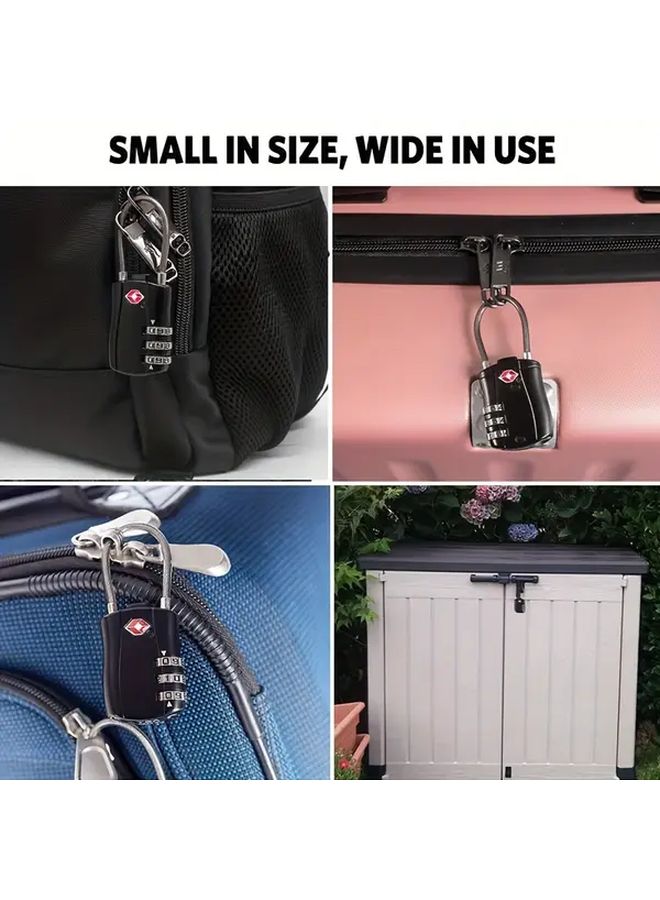 Black TSA Certified Alloy Combination Lock Durable ABS Security Padlock for Travel Luggage Gym Bikes - Image 4