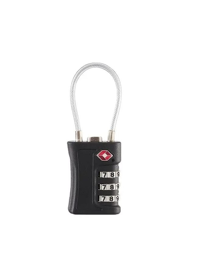 Black TSA Certified Alloy Combination Lock Durable ABS Security Padlock for Travel Luggage Gym Bikes - Image 1