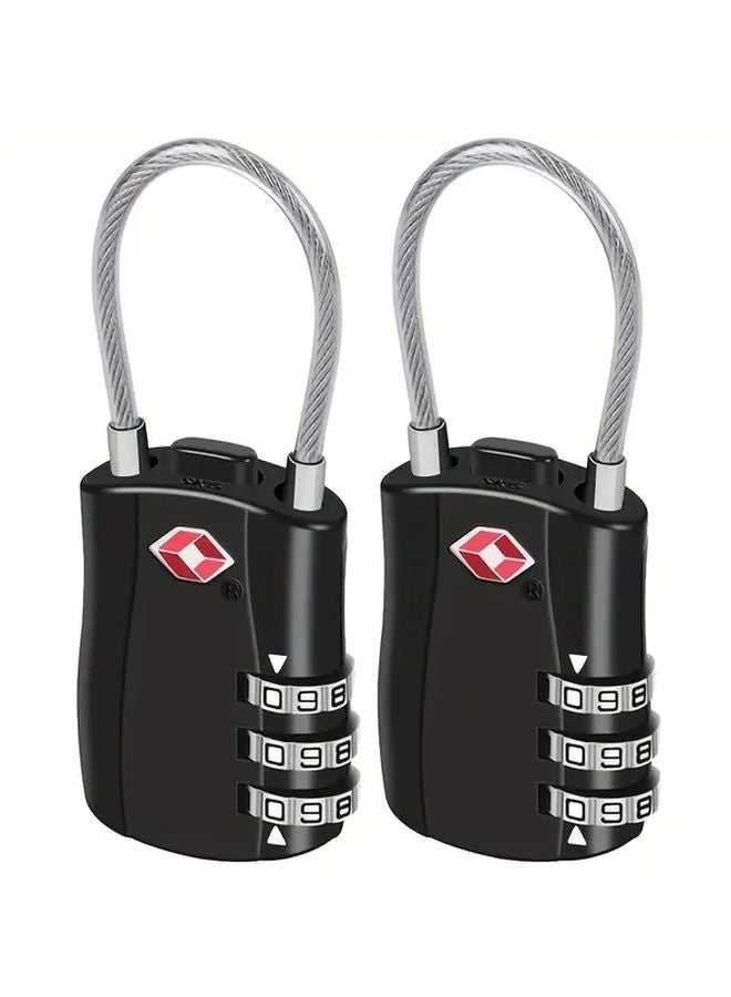 Black TSA Certified Alloy Combination Lock Durable ABS Security Padlock for Travel Luggage Gym Bikes - Image 2