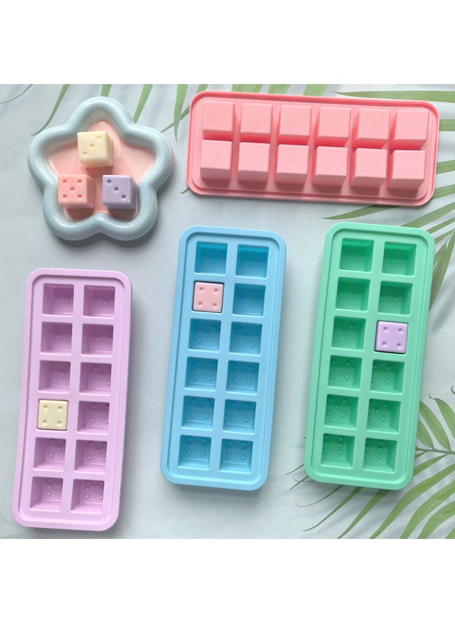Generic - 12 Even Dice Ice Cube 660 Silicone Ice Cube Mold DIY Chocolate Biscuit Cake Ice Box Small Ice Cube Tray-Color:Horse Green - Image 1