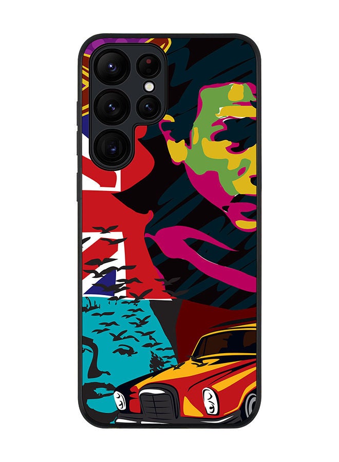 Stylizedd Rugged Black edge case for Samsung Galaxy S23 Ultra 5G Slim fit Soft Case Flexible Rubber Edges Anti Drop TPU Gel Thin Cover - Retro Spy - Image 1
