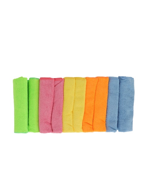 Microfiber Cloth- EPS1261| Pack of 10, Size: 40 X 40 CM, Powerful and High-Density Microfiber Cloth for Easy and Efficient Cleaning| Perfect for Cleaning