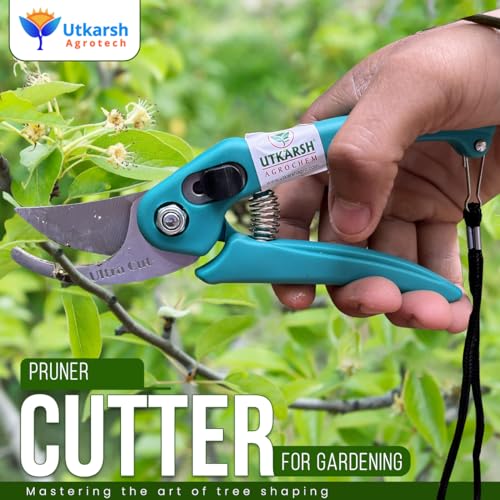 Utkarsh Garden Hand Pruner Cutter - 1 PC with Carbon Steel Blades | Plant Cutter for Home Garden | Wood Branch Trimmer, Sturdy Stem Scissors | Grass Cutting Accessory - Image 2