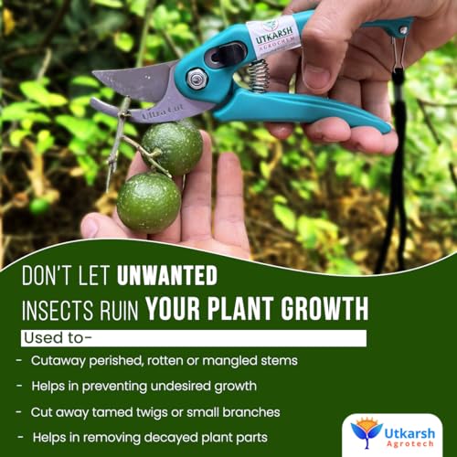 Utkarsh Garden Hand Pruner Cutter - 1 PC with Carbon Steel Blades | Plant Cutter for Home Garden | Wood Branch Trimmer, Sturdy Stem Scissors | Grass Cutting Accessory - Image 4