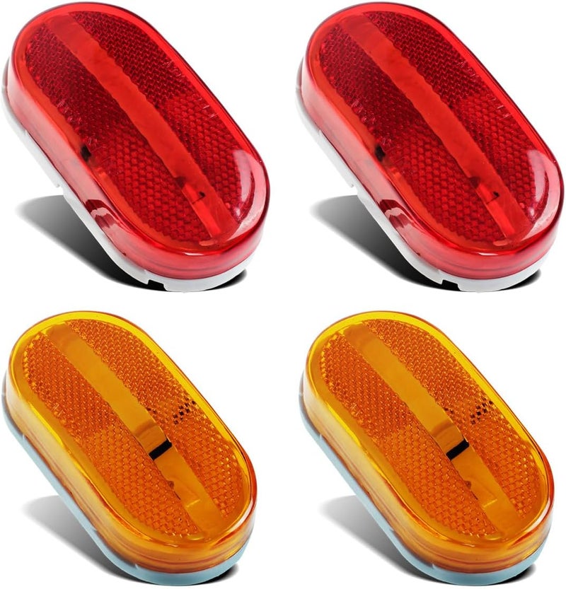 Partsam 4x Rectangular 4 Inch LED Front Rear Side Marker Clearance Lights Indicator [DOT Certified] for RV Camper Motorhome Truck Trailer - Image 1