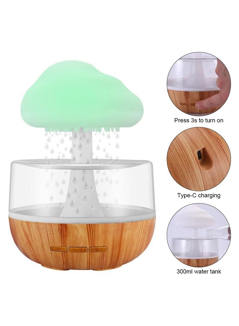 Rain Cloud Humidifier Water Drip, Aromatherapy Diffuser Humidifier, Raining Cloud Night Light with 7 Color Lights, Essential Oil Diffuser Humidifier Waterfall Lamp, Relaxing Water Drop Sound for Sleep  - Image 2